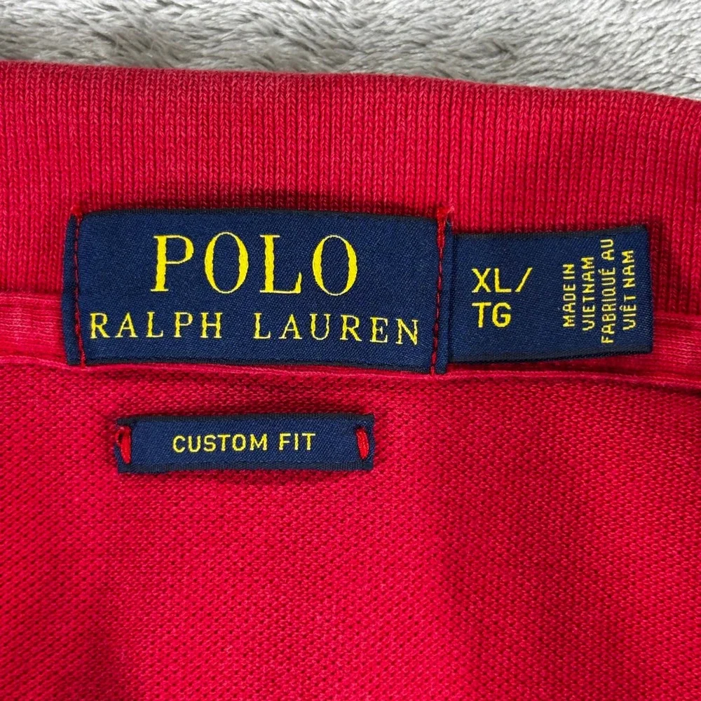 Polo Ralph Lauren Polo Shirt Mens XL Red Good Custom Fit Short Sleeve Cotton